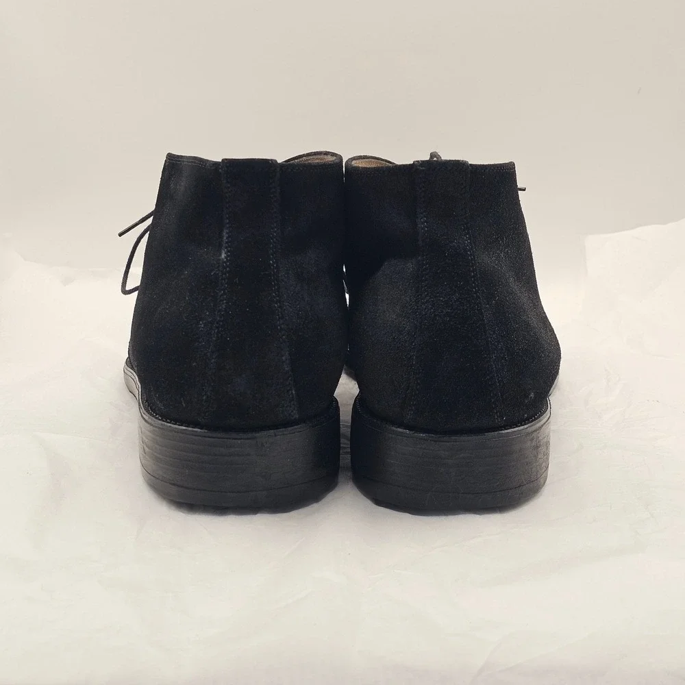 Salvatore Ferragamo Suede Chukka Boots 12 2E Black Lace Up  display picture 2